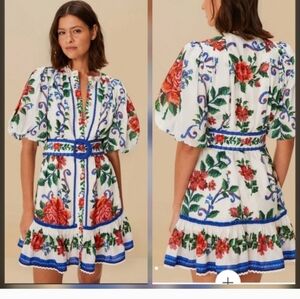 FARM Rio Off White Tapestry Minidress
